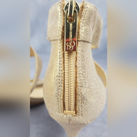 Jessica Simpson Gold Women's Sandals‎ heels evening party Cocktail Size 8 M - Picture 5 of 11